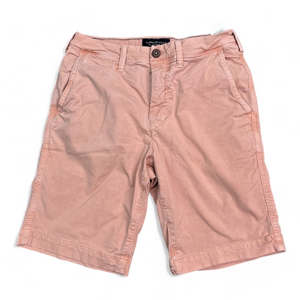 American Eagle Classic Chino Shorts Mens Size‎ 28 Salmon Pink Stretch Casual
